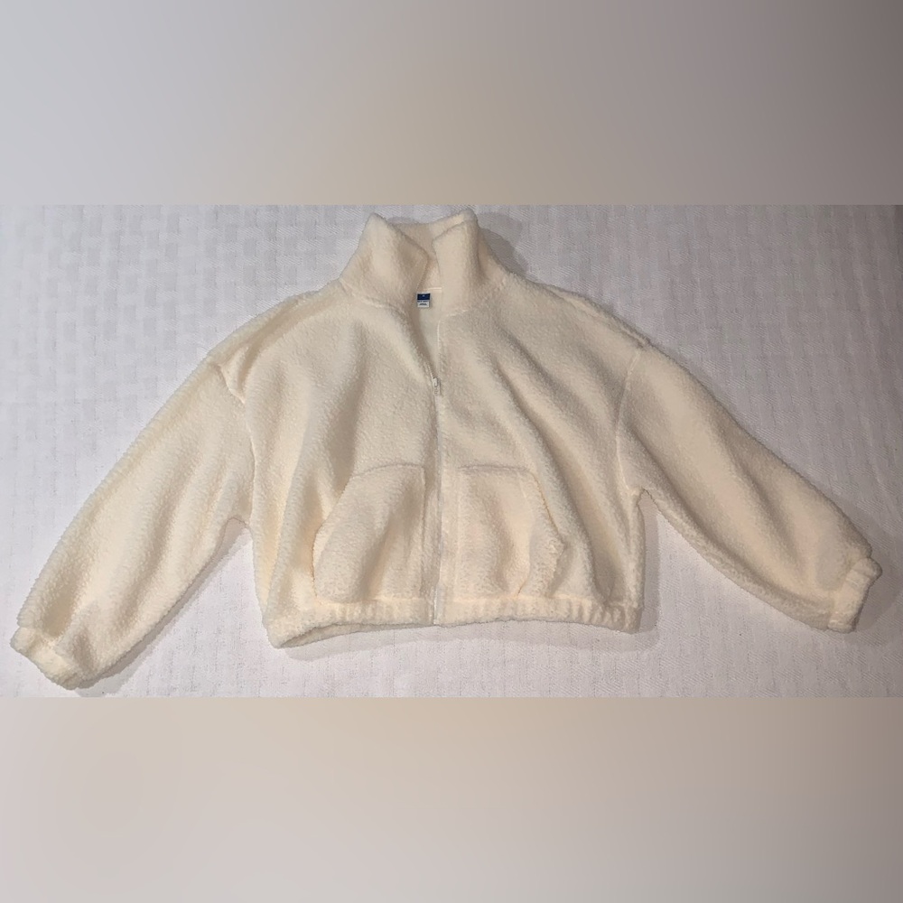 Old Navy Medium Cream-colored Fleece Jacket